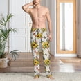 thumbnail image 5 of Uemuo Bird Sunflowers Pattern Men's Wide Leg Palazzo Lounge Pants with Pockets Light Weight Loose Comfy Casual Pajama Pants-X-Large, 5 of 9