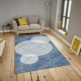 thumbnail image 2 of White Circle Geometric Rugs, Blue Background Carpet, Porch Mat Fine Pile High Density Soft Feel Suitable For Living Room Study Bedroom Bedroom Kitchen 2x3ft, 2 of 6