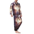 thumbnail image 2 of Naloa Fox Couple Men’s Pajamas Set - Long Sleeve Button Down Sleep Shirt and Pajama Bottoms Sleepwear Set-Medium, 2 of 7