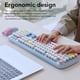 thumbnail image 3 of Teclado y ratón diseño ergonómico Lindo teclado ratón color azul claro mezclado para niña para juegos para dormitorio ANGGREK Otros, 3 of 8