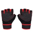 thumbnail image 3 of Levantamiento de pesas Guantes de gimnasio Entrenamiento Fitness Muñequera Entrenamiento Ejercicio Deportes (Rojo L), 3 of 8