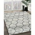 thumbnail image 2 of Ahgly Company Indoor Round Contemporary Dark White Beige Trellis Area Rugs, 8' Round, 2 of 6