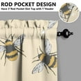 thumbnail image 5 of Kitchen Curtains 36 Inch Short - 3 Panel Set with Cute Bumble Bee and Honeycomb Print, Rod Pocket Window Curtain, 100% Polyester for Bee Lovers, Farmhouse, Kitchen, Living Room, Easy Wash, 5 of 6