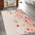 thumbnail image 2 of 3'x5' Area Rugs, Pink Spring Floral Indoor Outdoor Area Rug for Living Room Bedroom, Watercolor Summer Botanical Washable Bathroom Rugs Kitchen Floor Carpet Mats Home Decor Aesthetic, 2 of 8