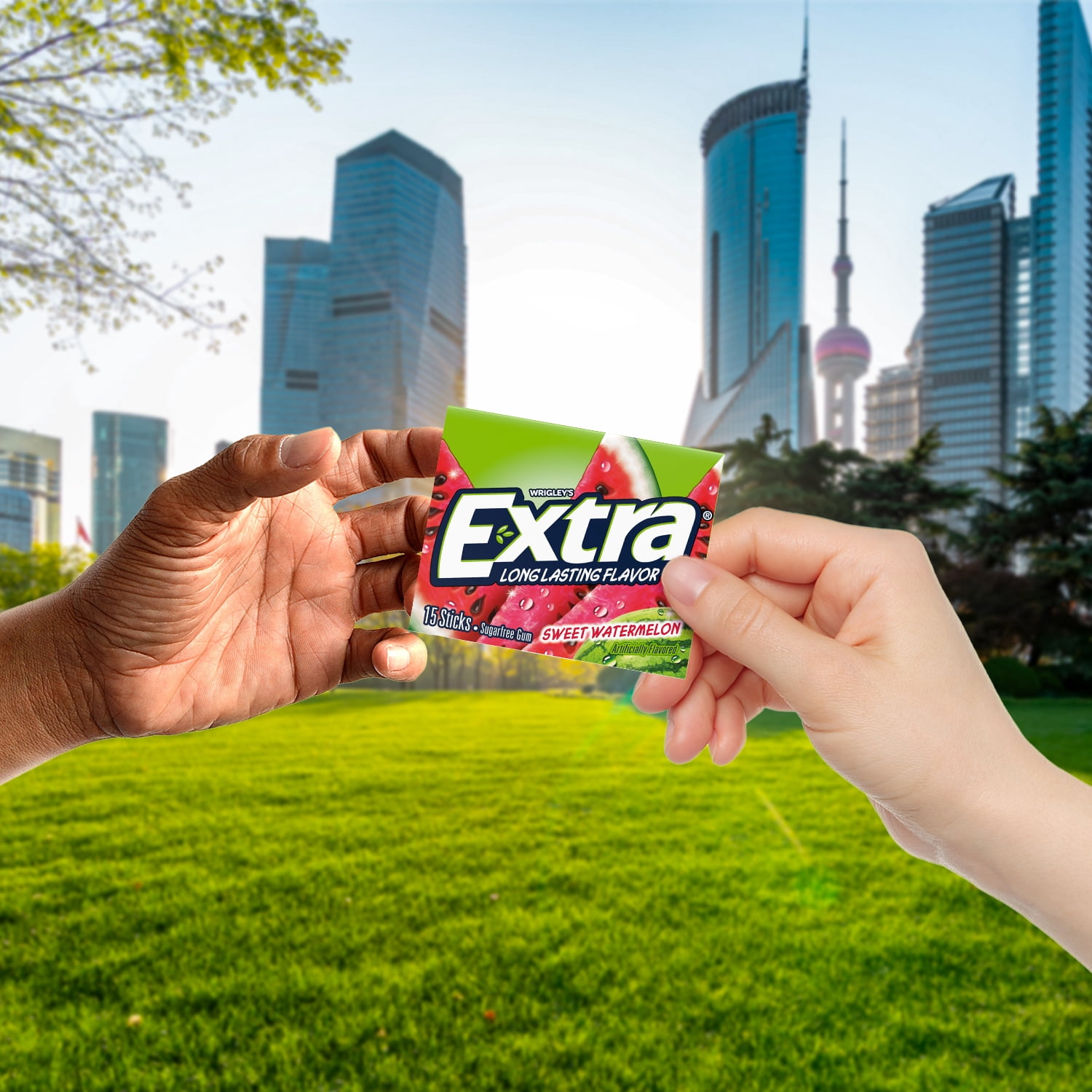 Extra Sweet Watermelon Sugar Free Chewing Gum, Single Pack - 15 Stick