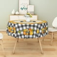 thumbnail image 5 of Nanqianyi Round Plaid Tablecloth, Autumn Pumpkins Truck Pattern Table Cloth Cover for Kitchen, Dinning,Party Decor, 60", 5 of 8