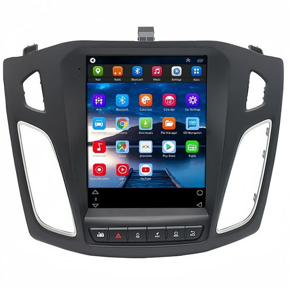Guwzn Car Stereo Radio for Ford Focus 2012-2018 9.7" Vertical Touchscreen 2 32G Vehicle GPS Navigation Wireless CarPlay Android Auto