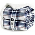 thumbnail image 2 of Christmas Heated Blanket Electric Throw-50''x60''Ultra Soft Cozy Plaid Flannel Fast Heating Electric Blanket with 10 Heat Levels & 10 Hours Auto Off, ETL Certified, Keep Warm in Home Office, 2 of 6