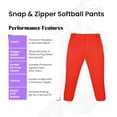 thumbnail image 3 of Exxact Sports Women’s Softball Pants with Zipper Fly, Elastic Bottom and Mesh Panels, Fastpitch Softball Pants for Women (Red, Adult X-Large), 3 of 7