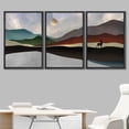 thumbnail image 2 of IDEA4WALL Framed Canvas Print Wall Art Set Multicolor Pastel Mountain Range Waves Nature Wilderness Modern Art Decorative Landscape Rustic for Living Room, Bedroom, Office - 16"x24"x3 Black, 2 of 5
