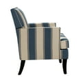 thumbnail image 4 of Upholstery Armchairs Set of 2 Accent Chairs Sofa Couch Solid Wood Legs Nailhead Trim Bedroom Home Living Room Stripe White Blue, 4 of 11