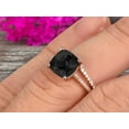 thumbnail image 4 of 2Pcs Wedding Ring Set Cushion Cut 2.30 Carat Black Diamond Moissanite Engagement ring On 10k Rose gold Curved Wedding Band Personalized for Brides, 4 of 5