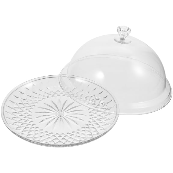 Raindrops Dome Cake Display Tray Dessert Tray with Cover 21.5X21.5X13CM Transparent