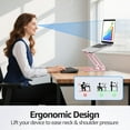 thumbnail image 3 of Adjustable Laptop Stand Ergonomic with Rotating Base Foldable & Portable Laptop Riser Compatible with MacBook Dell HP Lenovo and Other Laptops (Silver), 3 of 8