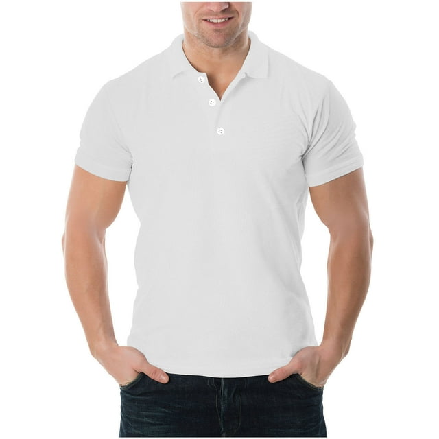 pstuiky camisetas de hombre, Camiseta de manga corta con cuello redondo y botones a la moda para hombre, informal, transpirable y a juego con el color ropa de hombre m