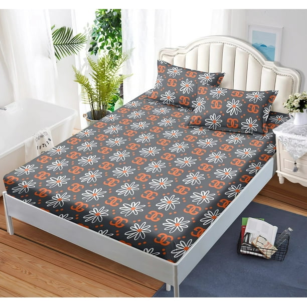 Fitted Sheet Flower Painting Highend Decorative Pattern Printed Bedding