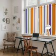 thumbnail image 5 of Burnt Orange Striped Tier Curtains 54 Inch Length, Farmhouse Thin Line Modern Abstract Cafe Short Curtains for Bathroom Over Sink, Small Kitchen Curtain Light Filtering Drapes 2 Panels 27.5"Wx54"L, 5 of 8