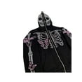 thumbnail image 4 of Rhinestone Graphic Hoodie with Head Cover,Oversized Aesthetic Skeleton Skull Jacket Streetwear Full Zipup Hoodie Y2k Harajuku, 4 of 12