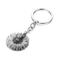 thumbnail image 1 of Sunflower Keychain You Are My Sunshine Engraved Key Chain Open Locket Inspirational Portable Keyring for Women Girls, Silver, 1 of 6