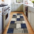 thumbnail image 2 of Washable Rugs, Modern Geometric Runner Rug Throw Rugs Distressed Area Rug for Bedroom, Non Slip Boxes Rug for Living Room, Block Pattern Office Rug Neutral Farmhouse Floor Cover, 2 of 9