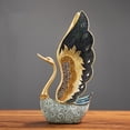 thumbnail image 3 of Figuras de amantes de los cisnes, estatuas de animales de resina, esculturas de cisnes con diamantes de imitación, figuras para el hogar El 16x6.5x31cm, 3 of 8