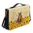 thumbnail image 2 of Kuiaobaty Horse Sunflower Print Faux Leather Bible Cover for Men Women, Large Capacity Bible Book Cover Church Bag Carrying Case with Shoulder Strap and Handle, 2XL, 2 of 7