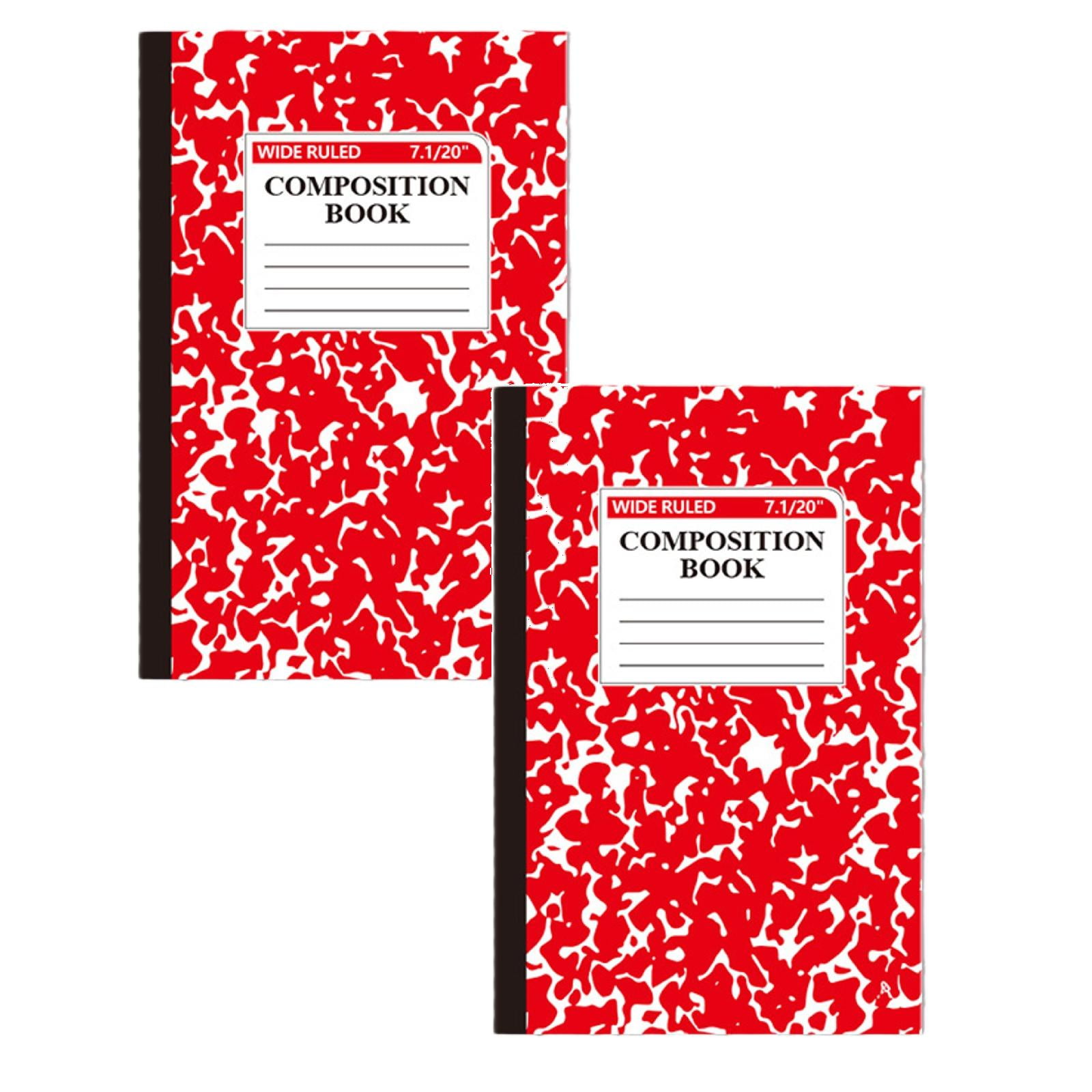 Composition Notebook Marble Wide Ruled Composition Book Classic Red Marble Cover Notebook For Writing Note Taking Journal Sewn Binding Hardcover Notebook Classroom Must Haves Office Supplies 2pc