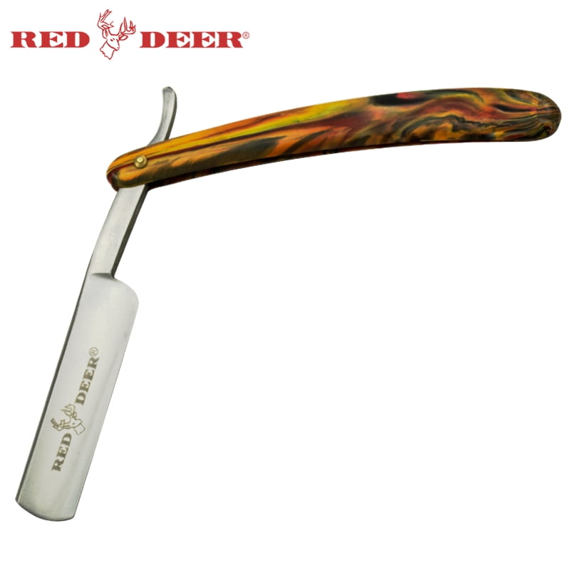 MultiColor Handle Red Deer Shaving Barber Vintage Straight Razor