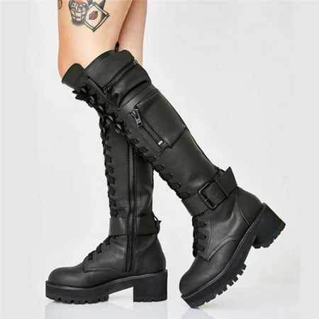 

Snow Boots Women Thick-Soled Shoes For Women Knee High Ladies Shoes Zipper Women s Boots Round Toe Winter Plus Size Botas Mujer