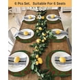 thumbnail image 4 of 15 Inch Round Placemats Set of 6, Vintage Red Roses Non Slip Heat Insulation PP Table Mats, Green Abstract Art Floral Ethnic Washable Place Mats for Kitchen Dining Party Table Decor, 4 of 7