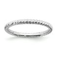 thumbnail image 1 of Sterling Silver Stackable Expressions Rhodium Twisted Ring - Size 10, 1 of 3
