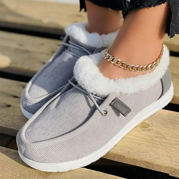 Zapatos de algodón de invierno más zapatos cálidos acolchados de terciopelo zapatos de algodón de talla grande 43