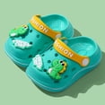 thumbnail image 2 of Toddler Kids Massage Pool Slides with Arch Support Quick Drying Shower Shoes Non-Slip Drain Holes Beach Sandals Summer Bathroom Indoor House Slippers for Boys Girls Gibobby,11.5,Dark Green, 2 of 5
