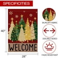 thumbnail image 2 of Merry Christmas House Flag, Christmas Trees Flag 28x40 Double Sided Red Outdoor Decorations, Winter Trees Holiday Decor Welcome Burlap House Flag Rustic Outdoor Farmhouse Xmas for Porch, 2 of 6