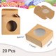 thumbnail image 2 of 20 Piezas de Cajas de Jabón de Kraft, 3" x 3" x 1.2" Cajas Mini de Kraft con Ventana Transparente para Empaque de Golosinas (Marrón), 2 of 6