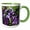 Green/White, variant on 3drose, Purple Pansies Spread of Purple Flowers, 11oz Two-tone Red Mug