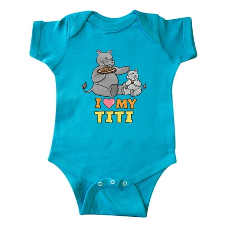 

Inktastic I Love My Titi Hippos Gift Baby Boy or Baby Girl Bodysuit