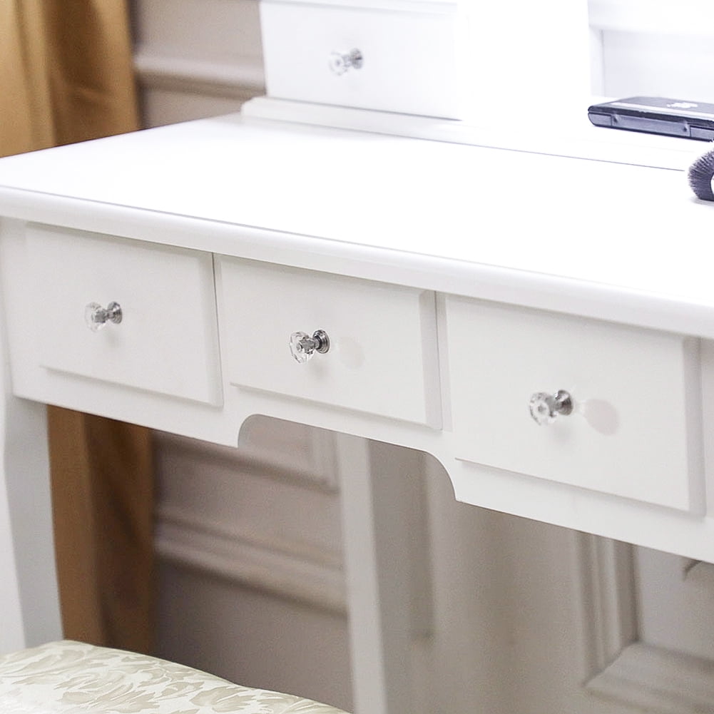 Lowestbest Dressing Table Vanity Table With Light Bulb Mirror 5 Drawer for Home Bedroom Lowestbest Dressing Table Vanity Table With Light Bulb Mirror 5 Drawer for Home Bedroom