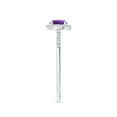 thumbnail image 3 of ANGARA Natural 0.45 Ct. Amethyst with Diamond Halo Ring in 14K White Gold for Women (Ring Size: 12), 3 of 9