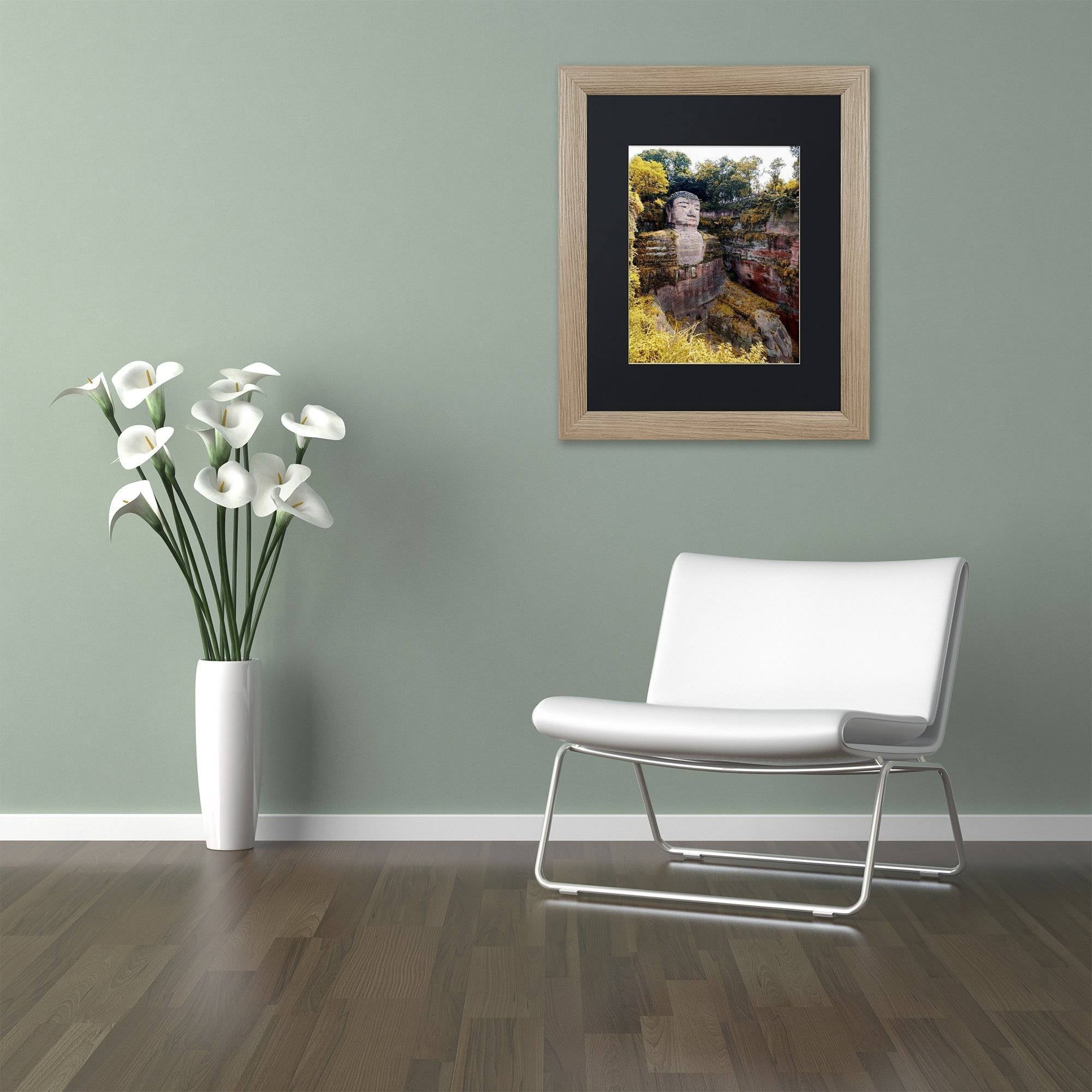 Trademark Fine Art "Giant Buddha II" Canvas Art by Philippe Hugonnard, Black Matte, Birch Frame
