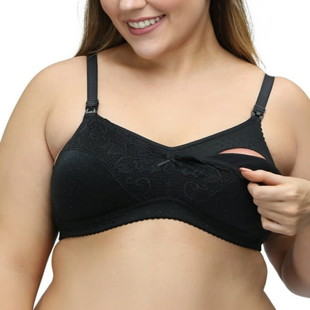 

Akiihool Women s Bras Plus Size Women s Front Closure Racerback Underwire Bras Plus Size Seamless Plunge Comfortable Bra (Black L)