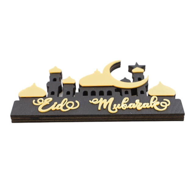 Injueey Decoraciones Manualidades Eid Mubarak Suministros para fiestas Estantería Adorno dorado Type2 NO2