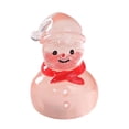 thumbnail image 1 of Adorno de muñeco de nieve que brilla en la oscuridad - Decoración de escritorio de resina con función de iluminación, decoración navideña festiva, 1 of 2