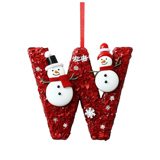 Decoraciones Del Árbol de Navidad Decoración Del Árbol de Navidad de 26 Letras Colgante Ornamentos Del Árbol de Navidad Ornamentos de Navidad Personalizados Decoración de Navidad Decoración Colgante D