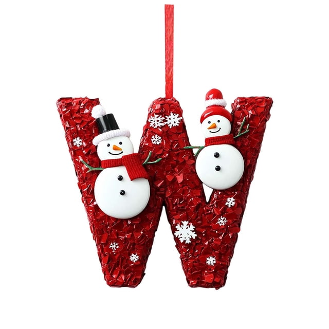 Decoraciones Del Árbol de Navidad Decoración Del Árbol de Navidad de 26 Letras Colgante Ornamentos Del Árbol de Navidad Ornamentos de Navidad Personalizados Decoración de Navidad Decoración Colgante D