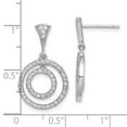 thumbnail image 2 of Primal Silver Sterling Silver Rhodium-plated CZ Circles Dangle Post Earrings, 2 of 4