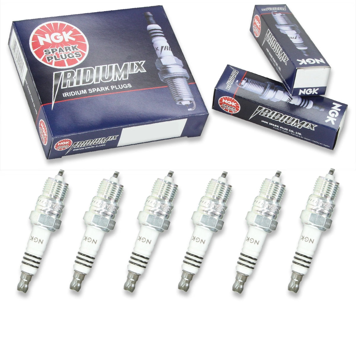 6 pc NGK 7177 Iridium IX Spark Plugs for 1 10 2 4448 4502 4716 5330 AF42 ASF32P H8BP HGR9BQI IFT16 ITF16 ITF20TT SP501 V12YC XP24 XP24DP2 XP25 XP25DP2 Ignition Wire Secondary