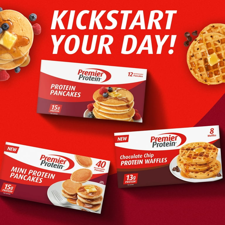 Premier Protein Pancakes, 15.4 oz, 12 Count, (Frozen)