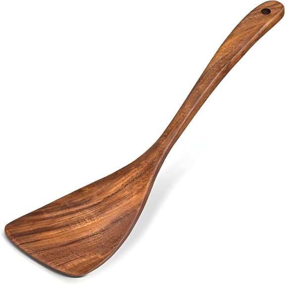 ACDANC Wooden Spatula for Cooking,Acacia Wood Flat Frying Spatulas,Long Handle Spatula Turner for Non Stick Pans,Non Scratch,Wooden Kitchen Utensils for Cooking,Frying,Baking