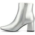 thumbnail image 4 of Journee Womens Haylinn Inside Zip Block Heel Booties, Widths Available, 4 of 8